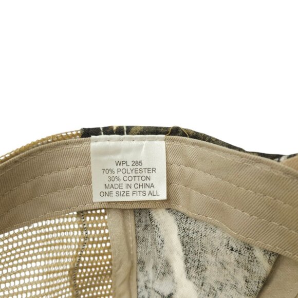 Barnhart Mesh Strapback Cap Tan Camo Curved Brim Hunter Trucker Baseball Hat - Picture 8 of 13